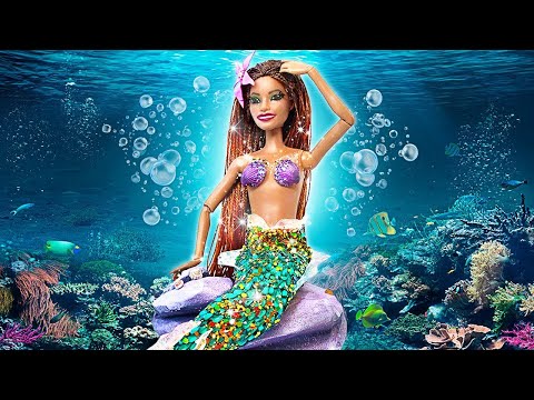 DIYマーメイドドールのグローアップ!🌟 普通の人形が水中の女王に 👑🧜♀️