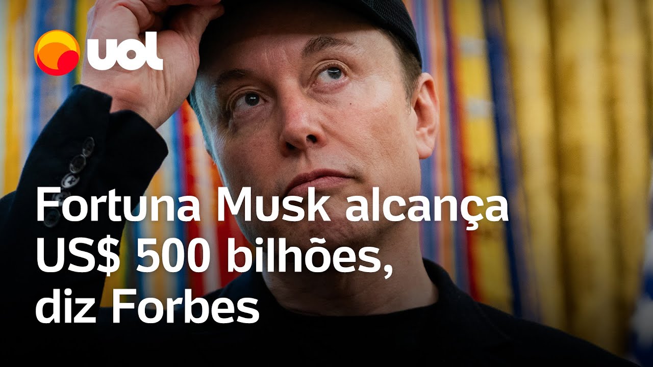 Elon Musk alcança fortuna de US$ 500 bilhões brevemente diz Forbes