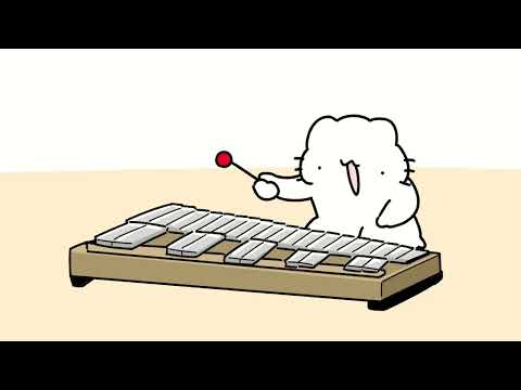 鉄琴を奏でるネコ