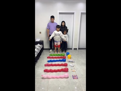 家庭踩气球 #家庭搞笑#funny #亲子生活 #familygames #搞笑 #萌娃