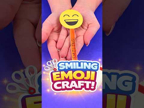 DIY Wooden Smiling Emoji 😊 Easy Popsicle Stick Emoji Craft for Kids #diy #craft #craftyfun #kids