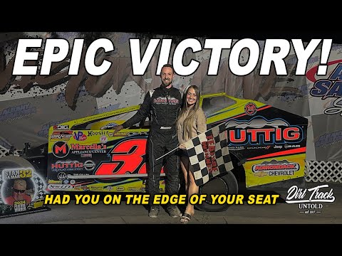 POUNDING THE CUSHION TO WIN!!! 32 Lap Special At Albany Saratoga Speedway - dirt track racing video image