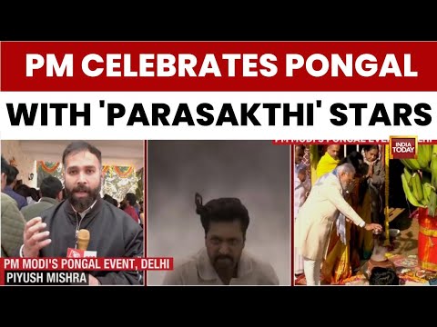 PM Modi Joins Pongal Fete At L. Murugan's Residence With 'Parasakthi' Cast | India Today News