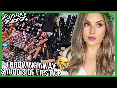 Throwing away $1000's of Lipstick... ? MAKEUP COLLECTION DECLUTTER! ?