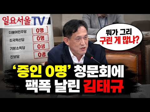 "뭐가 그리 구린 게 많냐?" '증인 0명' 청문회에 팩폭 날린 김태규
