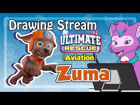 Drawing Zuma (Paw Patrol) Ultimate Rescue Aviation - Livestream