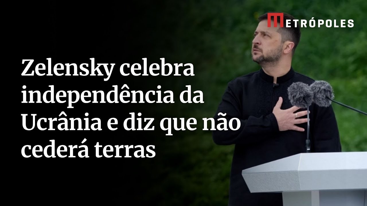 Zelensky celebra independência da Ucrânia e diz que não cederá terras