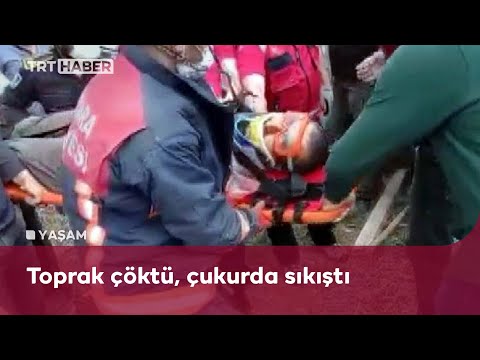 Kazdığı çukura düştü, 2,5 saatte kurtarıldı