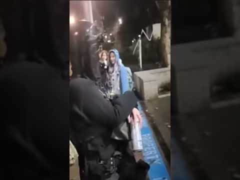 Portland Oregon "ICE" Building Protest "ANTIFA" Vellyray gets in Violet Johnson's face Oct 26th 2025