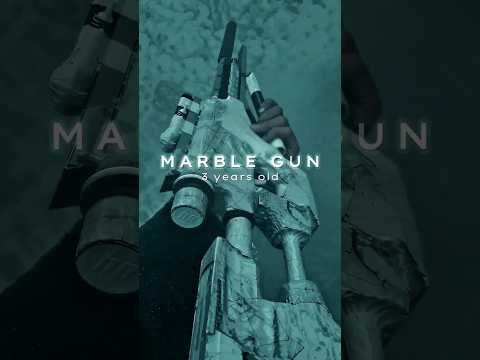 Marble Gun • made from scraps ⚙️ #airsoft #army #backyard #bbgun #custommade #marblegun
