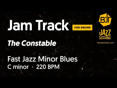 The Constable (Mr PC) - for Drummers - Fast Jazz C Minor Blues Jam Track / Playalong