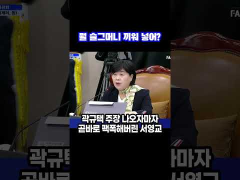 곽규택 <strong>주장</strong> 나오자마자 곧바로 팩폭해버린 서영교