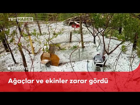 Elazığ’a dolu yağdı, her yer bembeyaz oldu