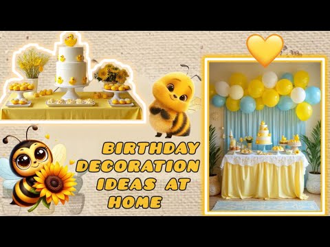 Birthday Decoration Ideas At Home💛|Easy Birthday Decoration Tutorial🌼💛🌼 #craft #ansyartsandcraft