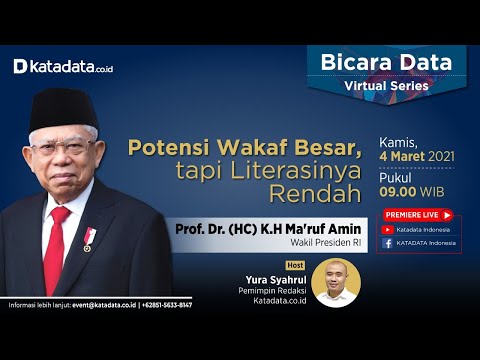 Wakil Presiden Ma'ruf Amin: Potensi Wakaf Besar, tapi Literasinya Rendah | Katadata Indonesia