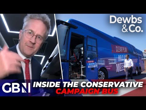WATCH: behind the scenes tour INSIDE the Conservative campaign bus - 'Rishi Sunak's battle bus'