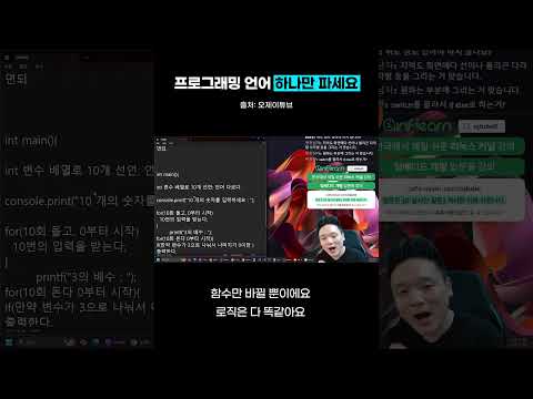 프로그래밍 언어 일단 하나만 파세요 #프로그래밍언어