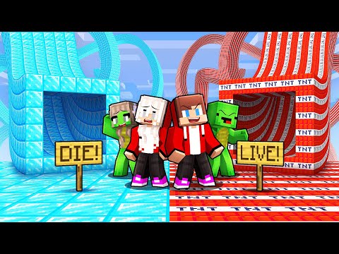 Mikey & JJ vs Girls Choose the Right Tunnel in Minecraft (Maizen)