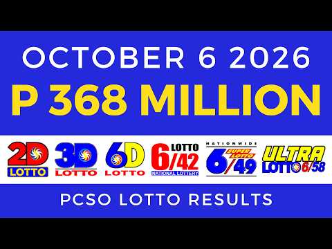 Lotto Result Today 9PM October 6 2026 PCSO