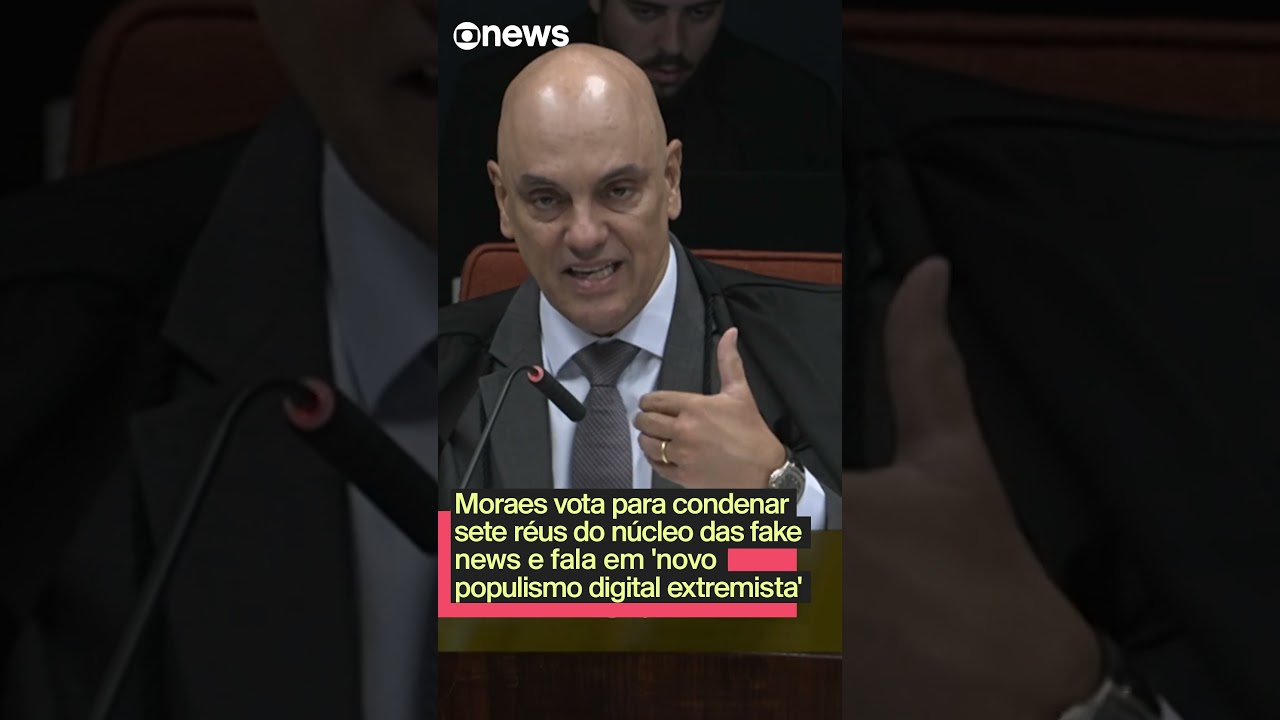 Alexandre de Moraes vota para condenar sete réus do núcleo das fake news