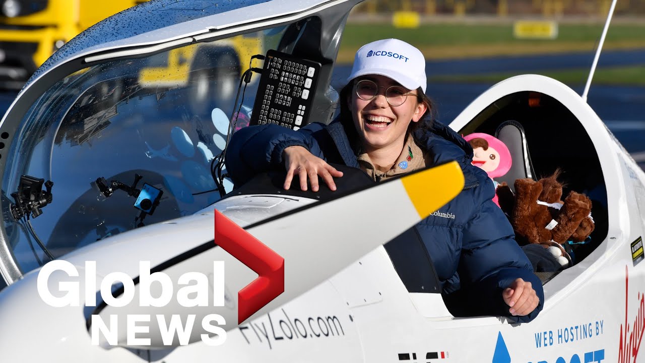 19-year-old British-Belgian pilot becomes world’s youngest woman to circle globe solo