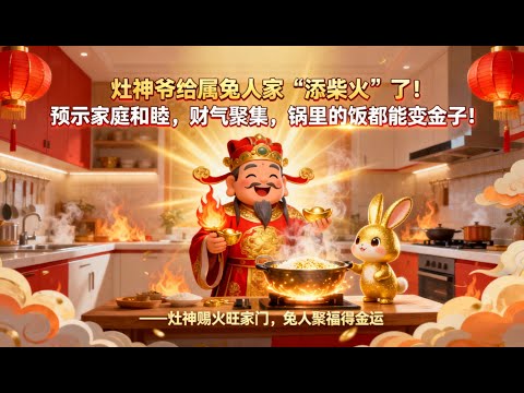 竈神爺給屬兔人家“添柴火”了！預示家庭和睦，財氣聚集，鍋裏的飯都能變金子！
