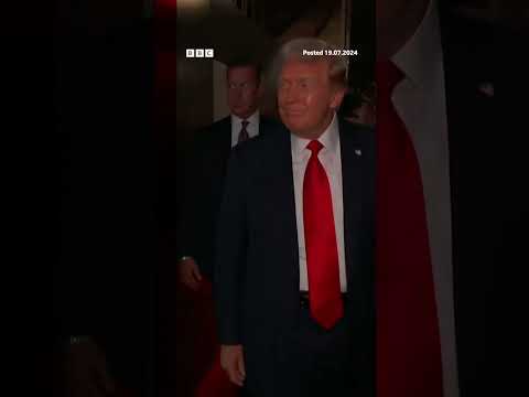 Donald Trump arrives for first speech since attempted assignation on Saturday. #USElection #BBCNews