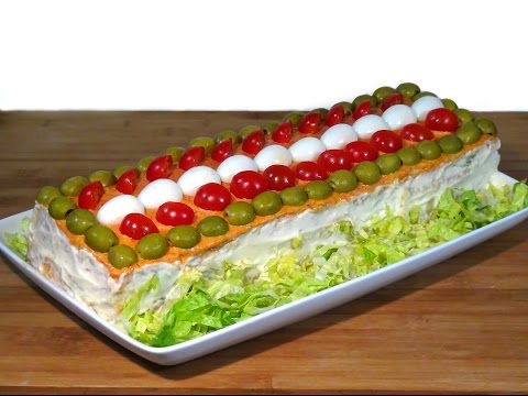 Receta Pastel salado de verano o pastel frio, "Sandwichón" - Recetas de cocina, paso a paso - UC5ONfXPjWgqElh0NZaRJ1tg