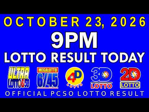 9pm Lotto Result Today October 23 2026 PCSO