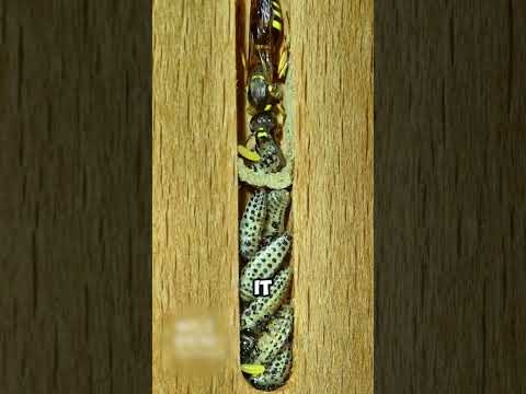 Wasp Builds Incredible Larvae Tower!
