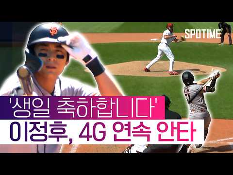 이정후, 4경기 연속 안타 행진… <strong>타율</strong> 3할 육박 #SPOTIME #MLB