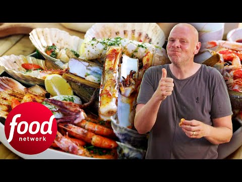 Tom Makes A Huge Seafood Platter With Langoustines, Oysters And Razor Clams | Tom Kerridge Barbecues