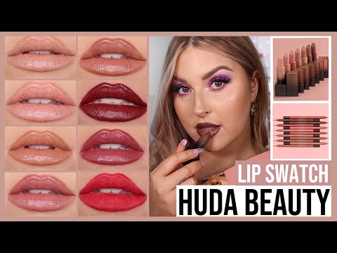 LIP SWATCHES! ? Huda Beauty Power Bullet Cream Glow Lipstick ? FULL COLLECTION