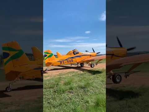 Embraer EMB-202 Ipanema taking off from an agricultural airfield in Vale Verde - RS - Brazil