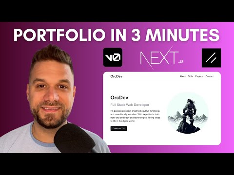 Next.js Portfolio in 3 minutes (v0, Shadcn CLI)