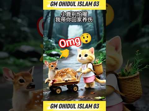 এটা কী হলো হরিণের সাথে 🥹❤️ #shortsfeed #animals #viralvideo #cat #deer #cute #shorts