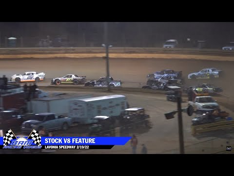Stock V8 Feature - Lavonia Speedway 2/19/22 - dirt track racing video image