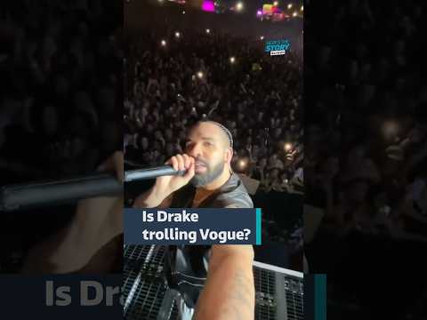 A visual used on Drake’s tour looks very similar to #vogue editor #annawintour #itvnews #drake