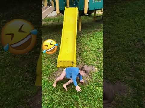 Child fails to play on slide #PetFYP #funnyfilters #funnychallenge #filterchallenge #usa