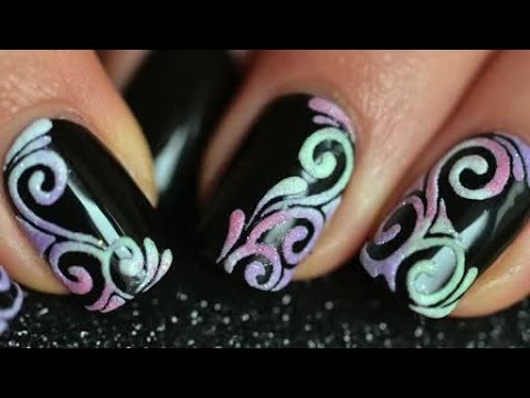 Nail art spiral + christmas ideas