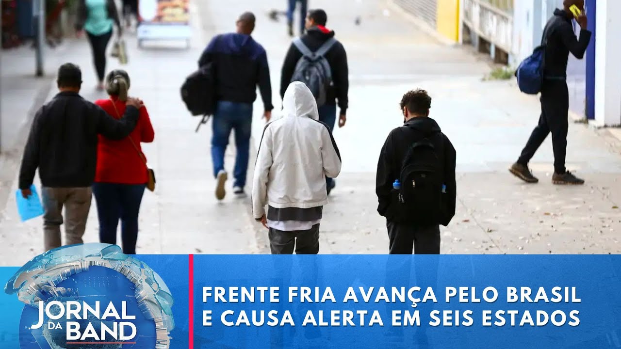 Frente fria avança pelo Brasil e causa alerta de temporais em seis estados | Jornal da Band
