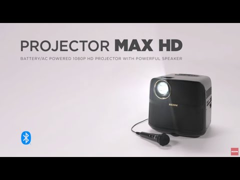 ION Audio Projector Max HD Battery/AC Powered 1080P HD Bluetooth Projector with Powerful Speaker