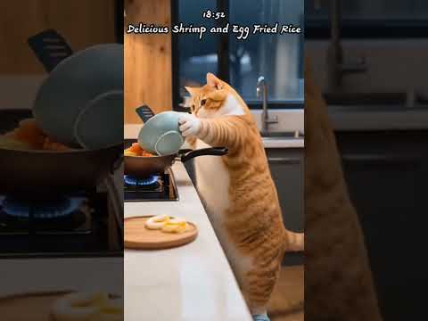 Cat isn't eating take out today?#ai #cooking 🥘 #funnycats #shorts #shortvideo #foryou #funnyanimals