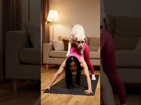 Cuteness Overload During Yoga Practice 😍 #goldenretriever #goldenretreiver #puppy #goldenretreivers