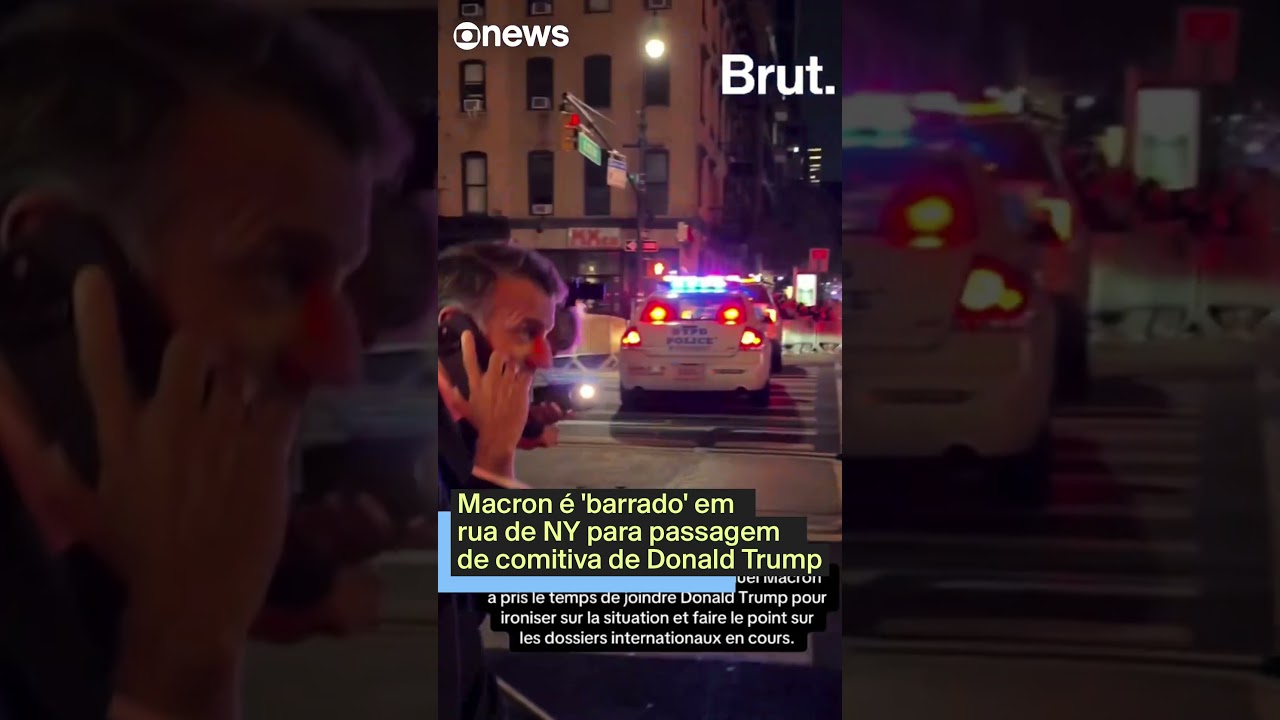 Macron é barrado em rua de NY para passagem de comitiva de Trump