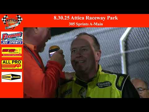 August 30th | 2025 Attica Raceway Park | 305 Sprints A-Main - dirt track racing video image
