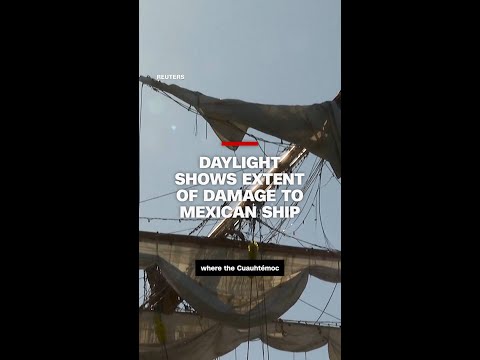 Damage to Mexican Navy ship visible in daylight