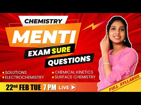 Plus Two Complete Revision | Chemistry Menti | Chapters 1-5 | Revision Class | Exam Winner