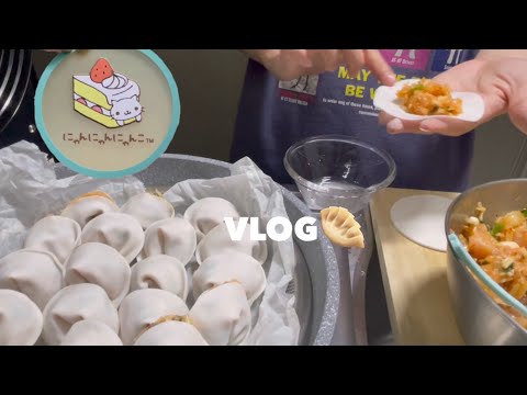 狭いキッチンで不恰好腸活マンドゥ作る🥟