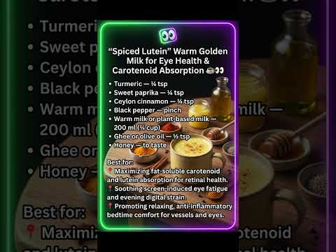 “Spiced Lutein” Warm Golden Milk for Eye Health & Carotenoid Absorption ☕👀
